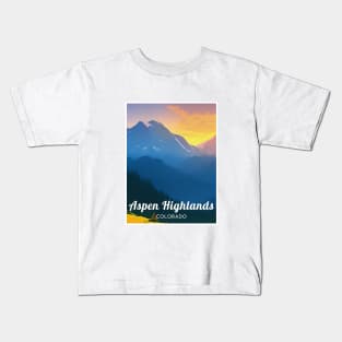 Aspen Highlands Colorado United States ski Kids T-Shirt